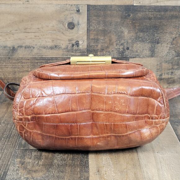 Coach Kristin Embossed Walnut Brown Croc Leather Bag Purse Satchel Limited 16827 - Picture 8 of 16